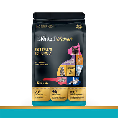 TALENTAIL Ultimate Pacific Ocean Fish Cat Food For All Life Stages 1.5Kg x 4