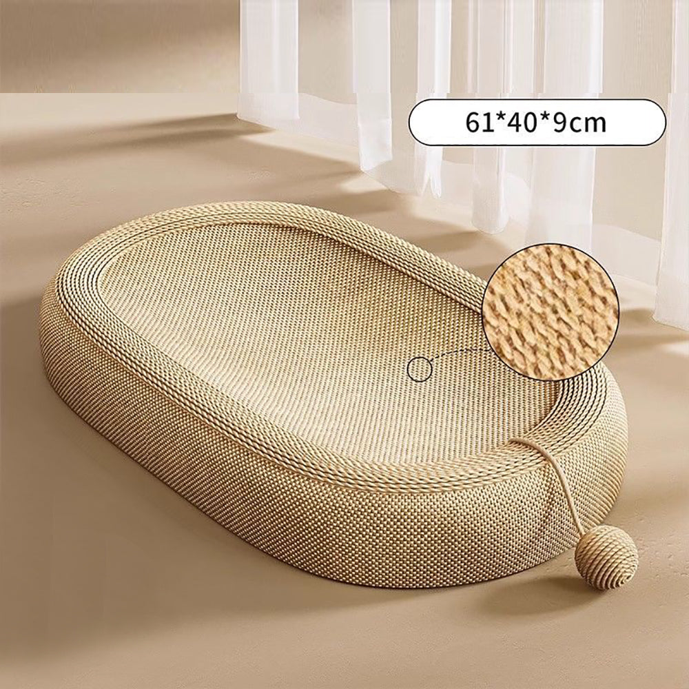 Oval-shaped Extra Large Sisal Cat Scratcher - 61X40X9 cm