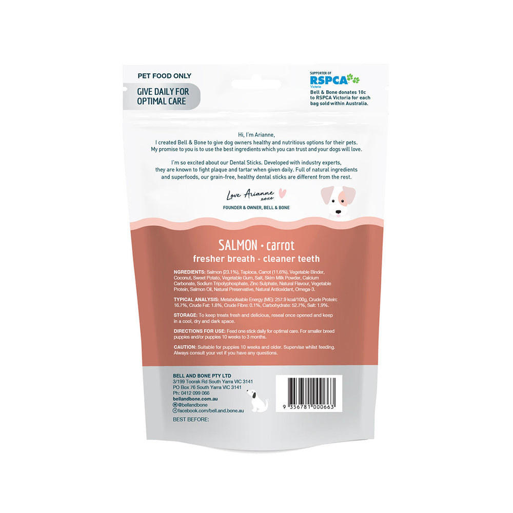 BELL & BONE Dental Chews Salmon & Carrot Puppy Treats