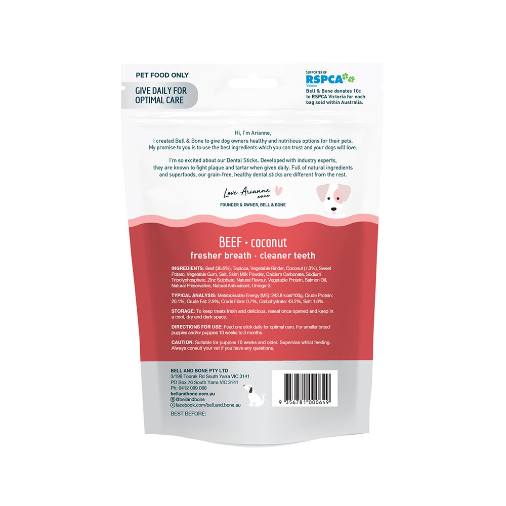 BELL & BONE Dental Chews Beef & Coconut Puppy Treats