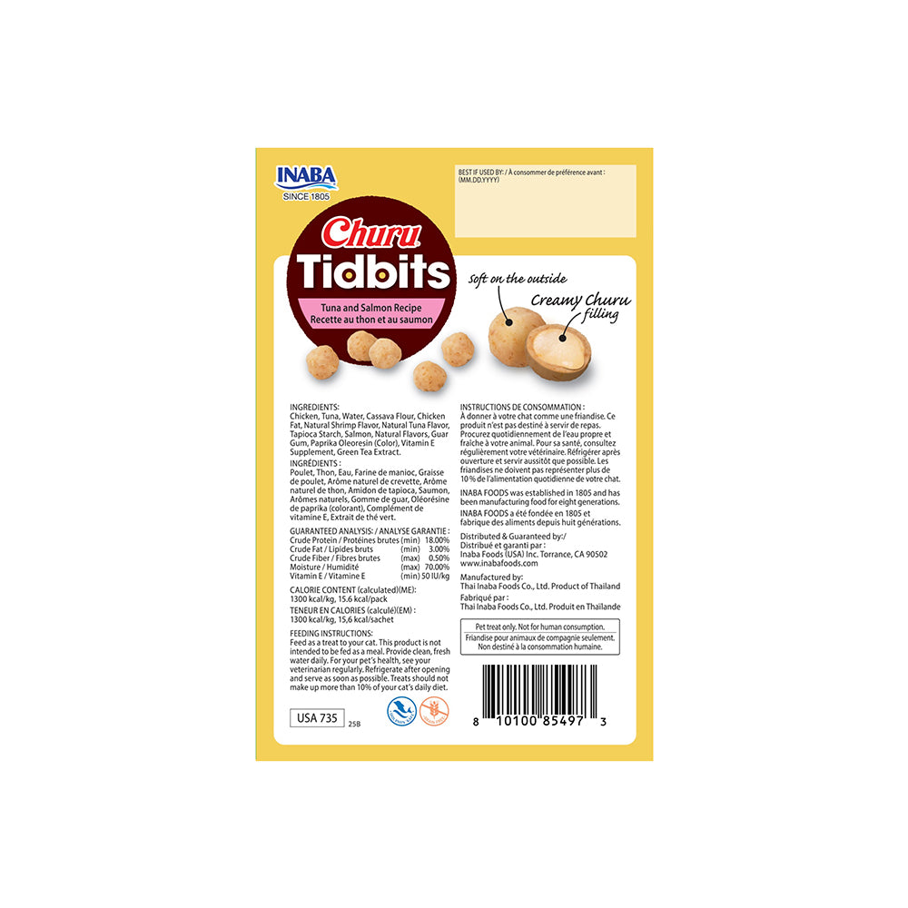 INABA Churu Tidbits Tuna And Salmon Recipe (12g x 8) USA-735