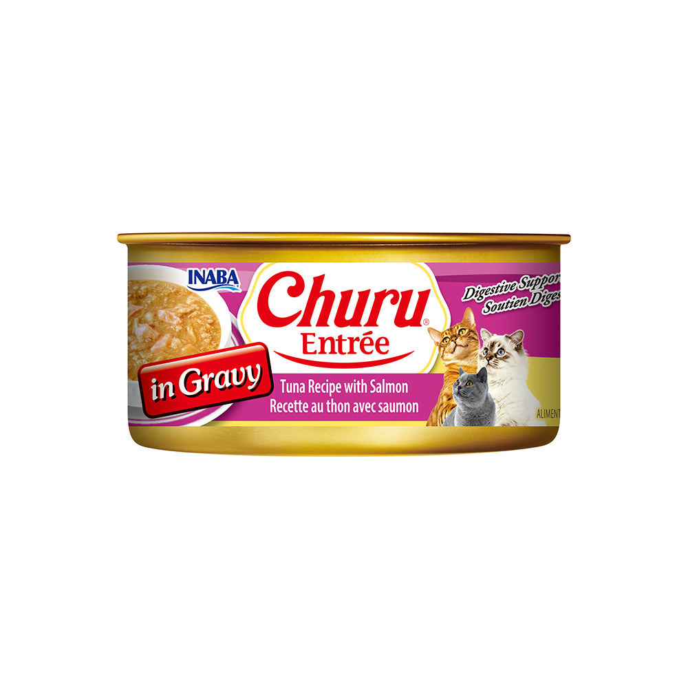 INABA Churu Entree In Gravy Tuna Recipe with Salmon Cat Canned Food 156g