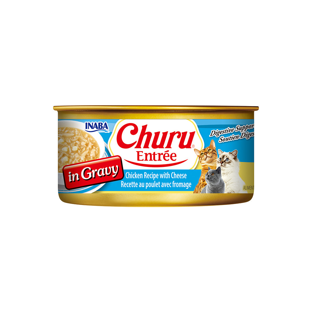 INABA Churu Entree In Gravy Chicken Recipe with Cheese Cat Canned Food 156g