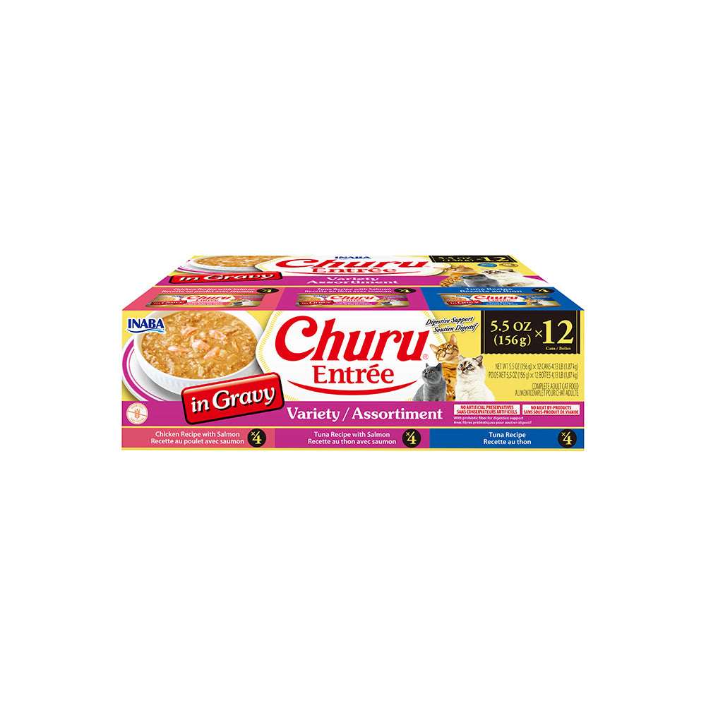 INABA Churu Entree In Gravy Variety Pack Cat Canned Food 156g x 12