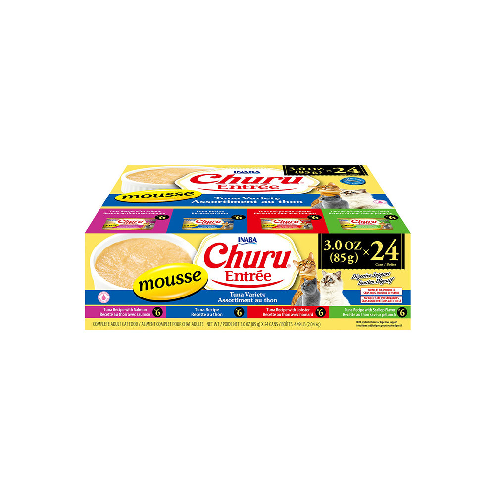 INABA Churu Entree Mousse Tuna Variety Multipack Cat Canned Food 85g x 24
