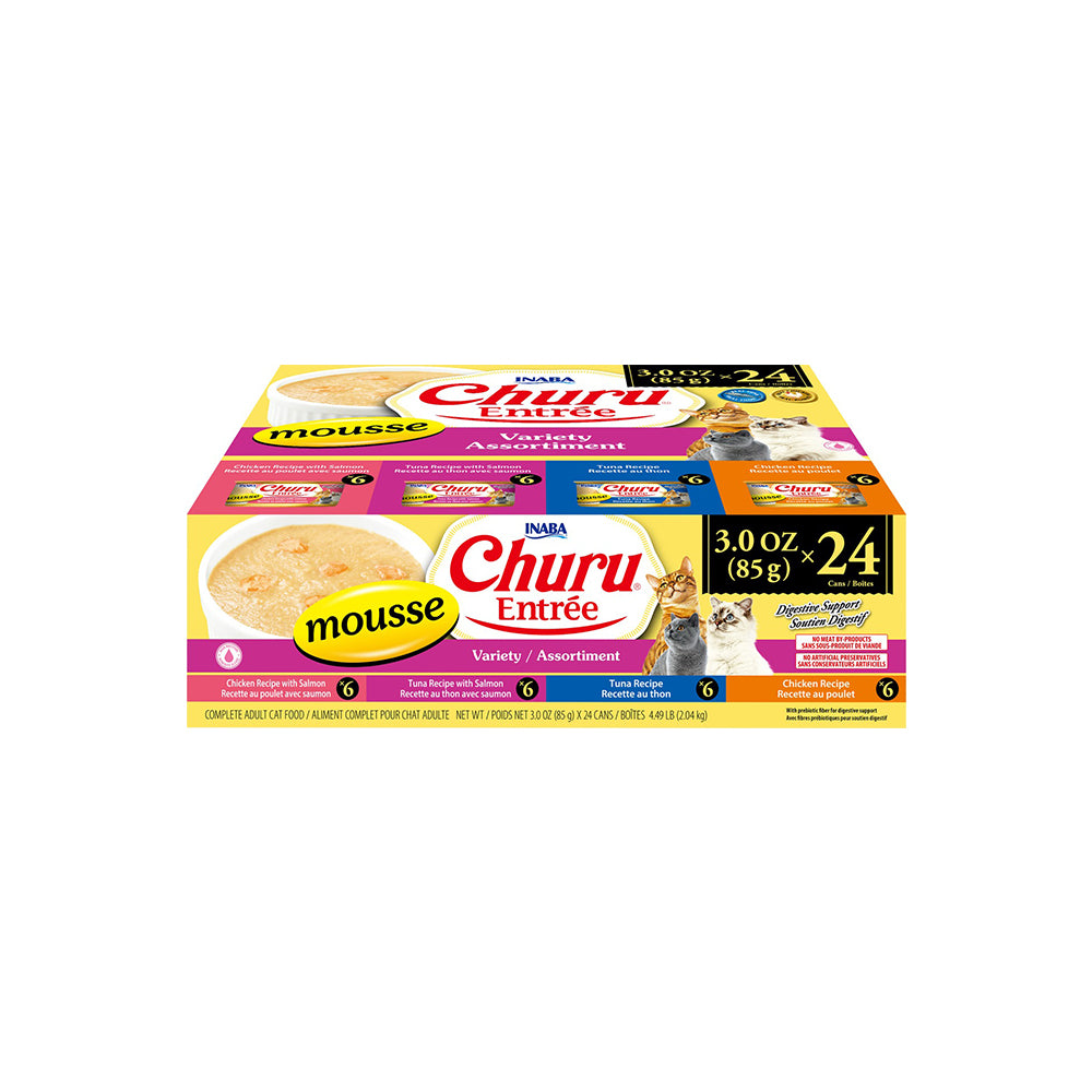 INABA Churu Entree Mousse Variety Multipack Cat Canned Food 85g x 24