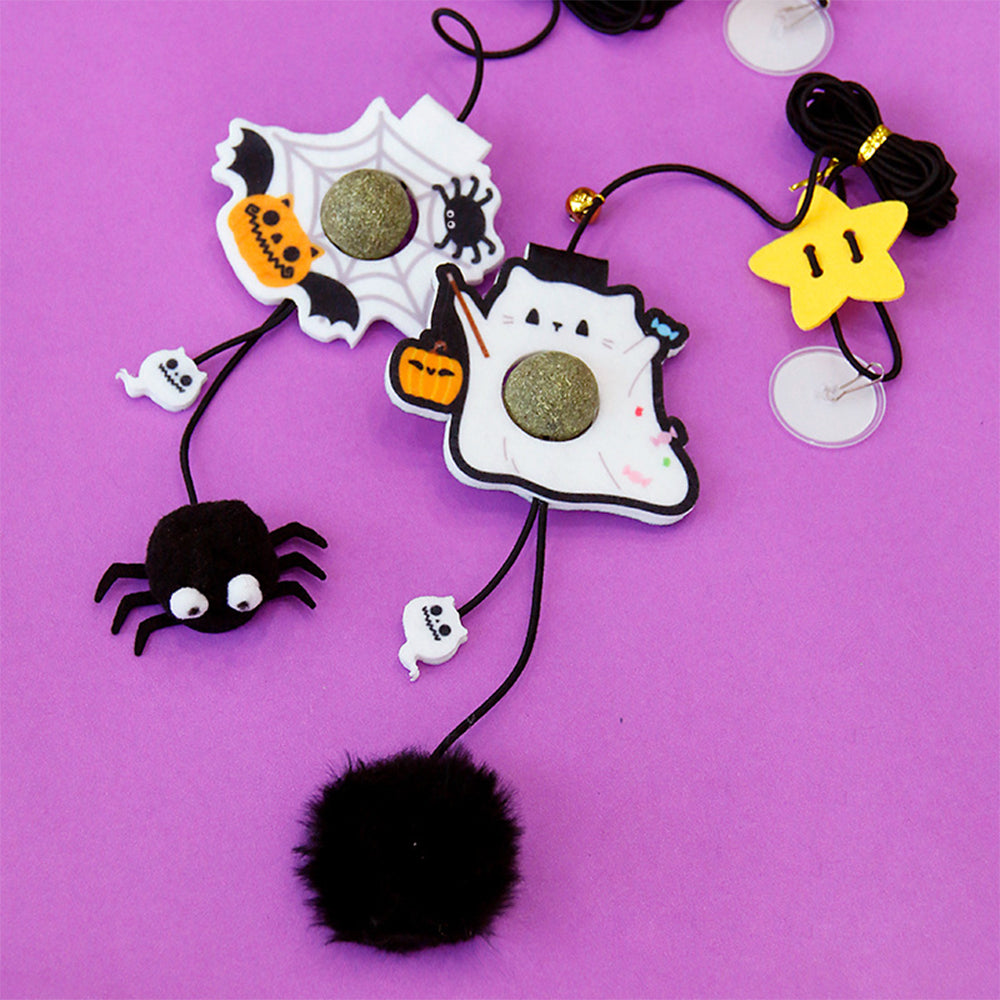 Cartoon Hallowmas With Elastic Swing & Catnip Ball Cat Toy