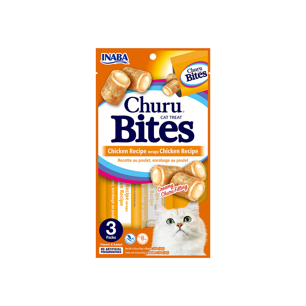 INABA Churu Bites Chicken Recipe Wraps Cat Treats 30g (10g x 3)