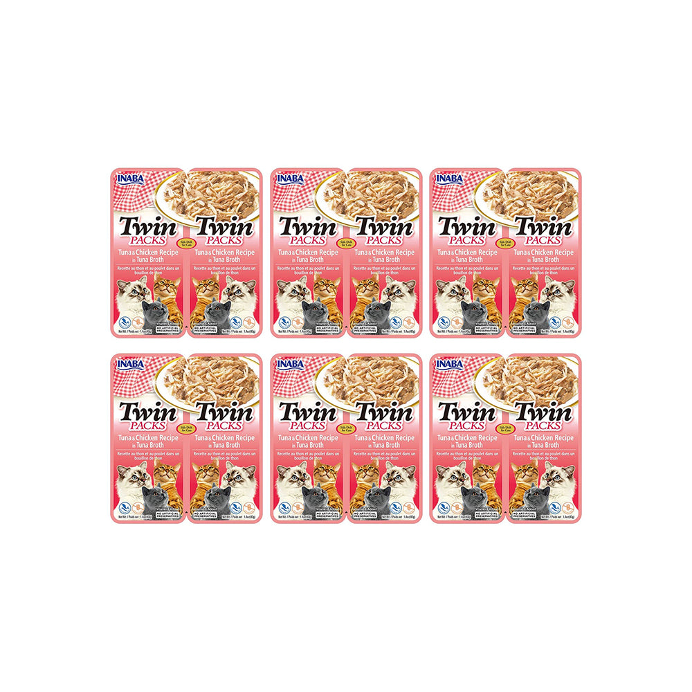 INABA Twin Packs Tuna with Chicken in Tuna Flavored Broth Cat Treats 2x40g
