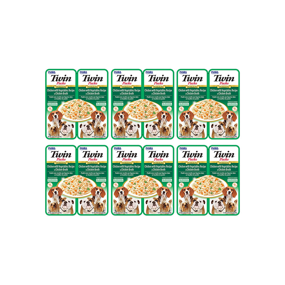 INABA Twins Packs Chicken with Vegetables in Chicken Flavored Broth Dog Treats 2x40g