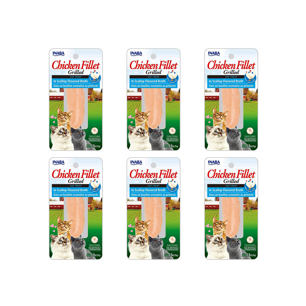 INABA Grilled Chicken Fillet In Scallop Flavored Broth Cat Treats 15g