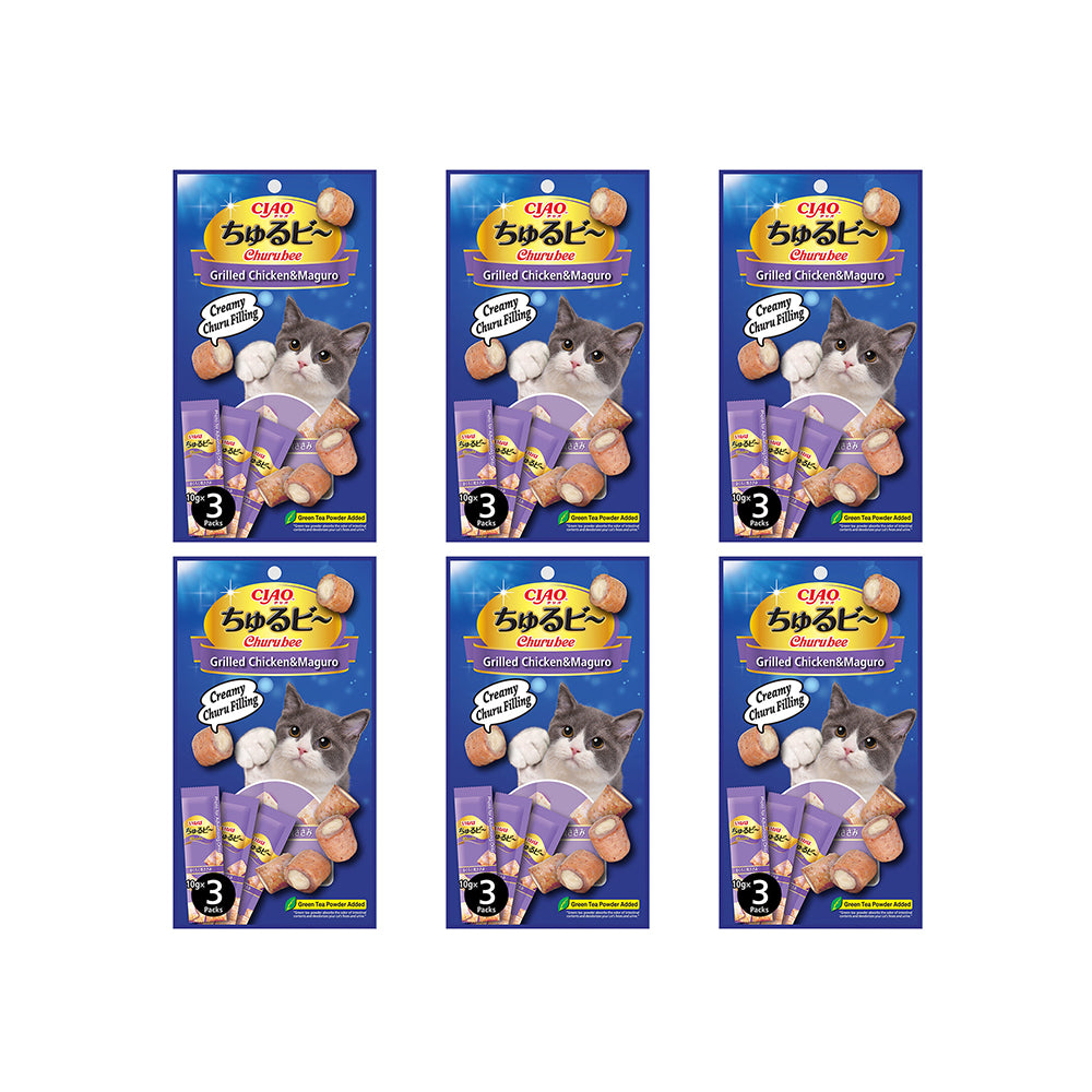 CIAO Churu Bee Grilled Chicken Maguro Cat Treats 3x10g