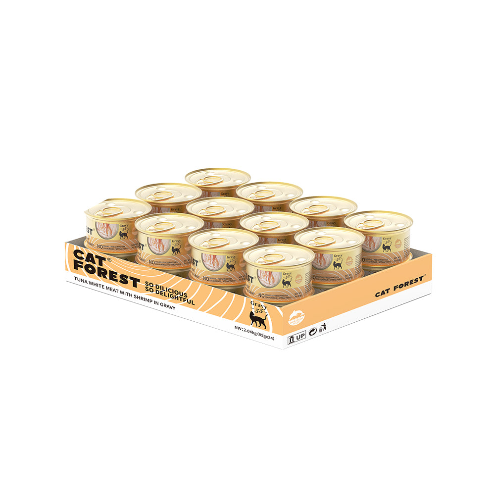 CAT FOREST Premium Tuna White Meat with Shrimp in Gravy Canned Cat Food