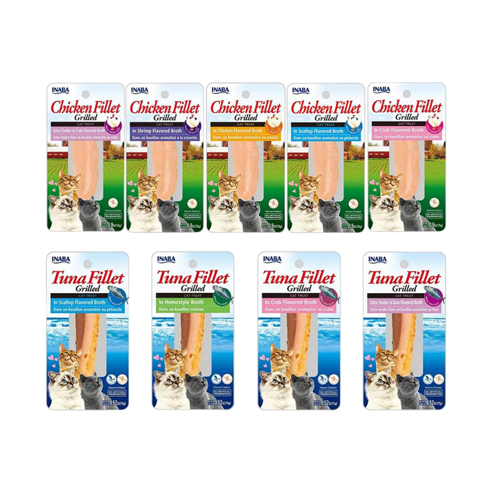 INABA Grilled Tuna Strips and Grilled Chicken Strips 9Pcs Blind Box