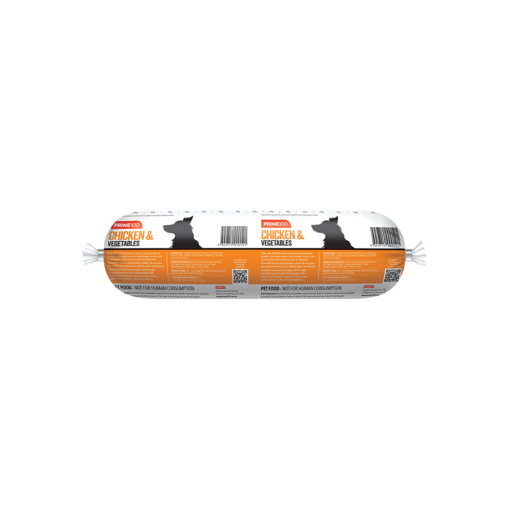 PRIME100 Chicken & Vegetables Cooked Roll Dog Food