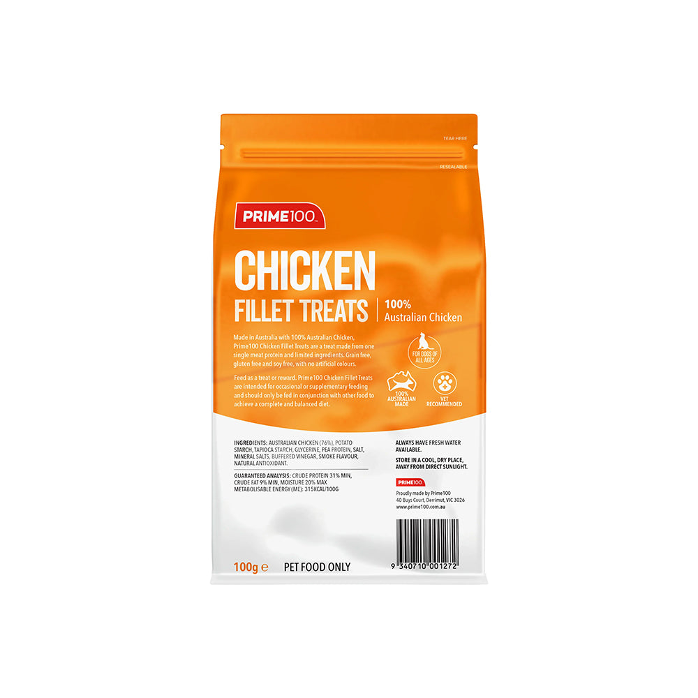 PRIME100 Australian Chicken Fillet Dog Treats 100g