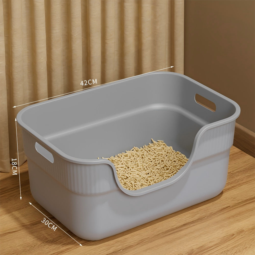 Open Cat Litter Box High-Sided Bathtub Style 42x29x18cm