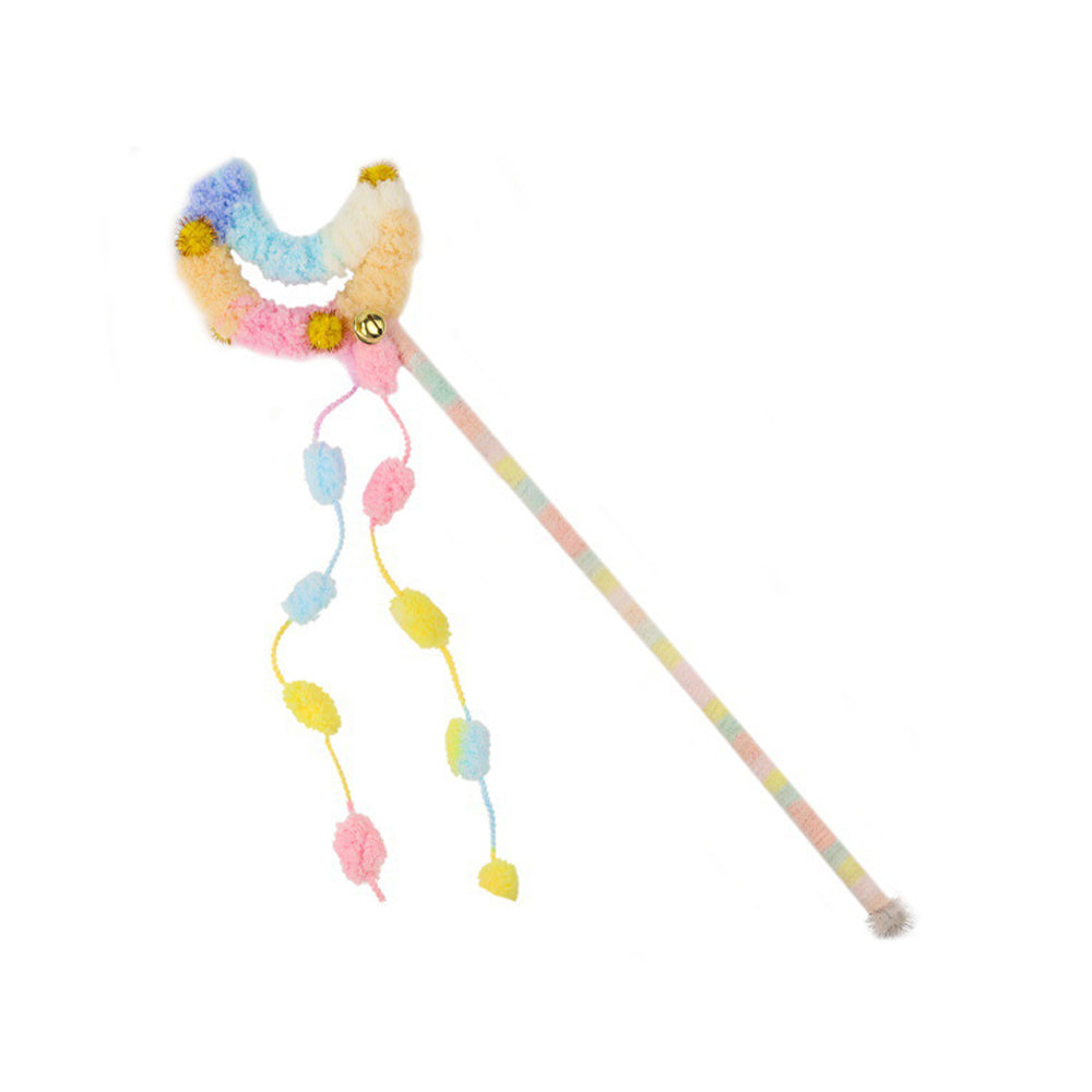 Cat Wand Toy – Interactive Feather Teaser with Replaceable Heads