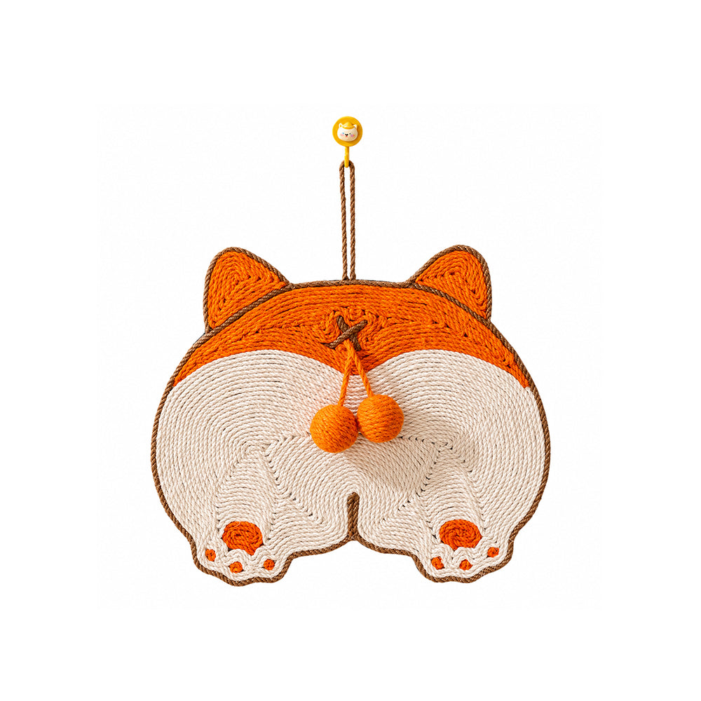 Sisal Cat Scratch Pad – Wall-Mount & Freestanding with Bell Ball