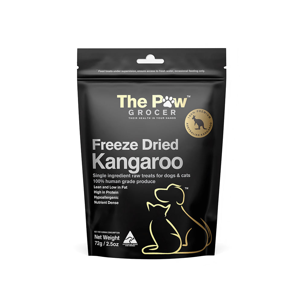 THE PAW GROCER Freeze Dried Black Label Kangroo Dog & Cat Treats 72g