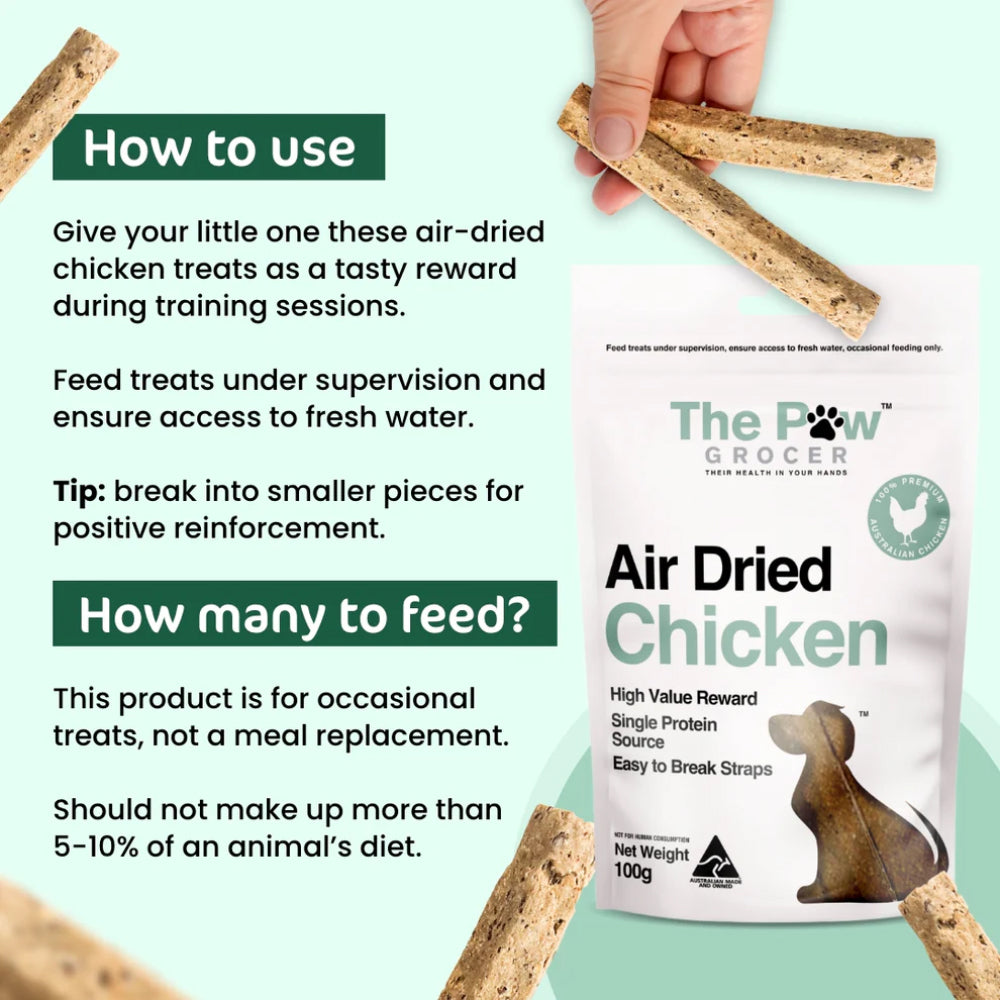 THE PAW GROCER Air Dried Chicken Straps Dog Treats 100g