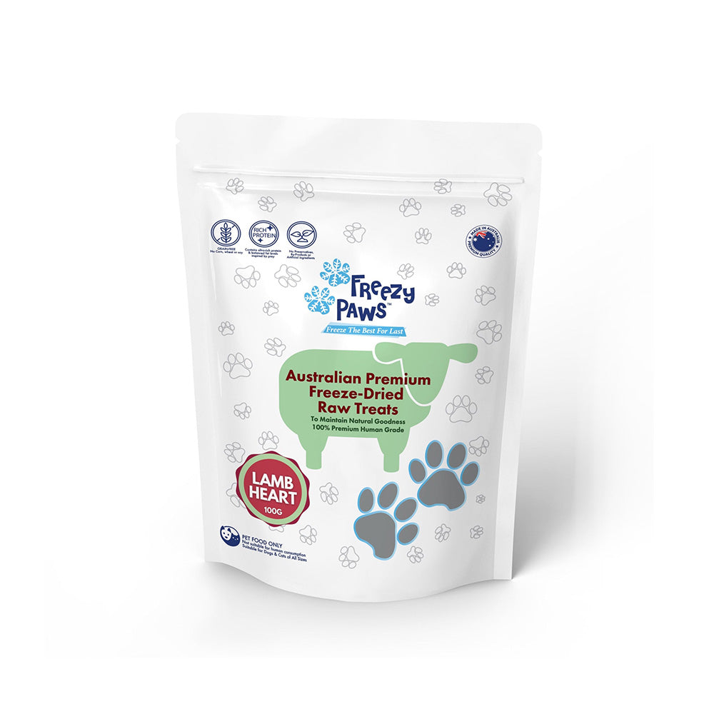 FREEZY PAWS Freeze Dried Lamb Heart Pet Treats 100g