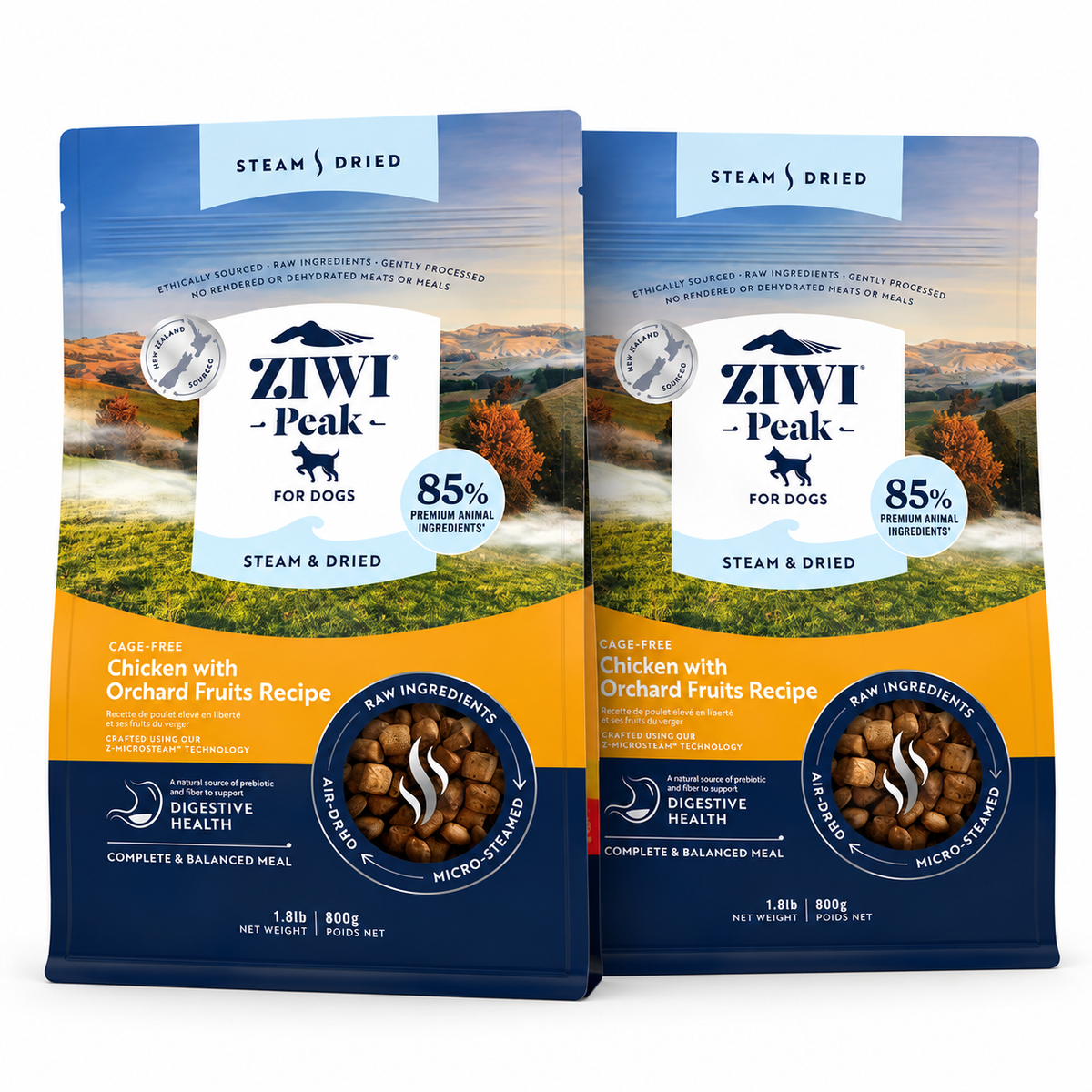 ZIWI PEAK Steam & Dried Cage-Free Chicken with Orchard Fruits Dog Food