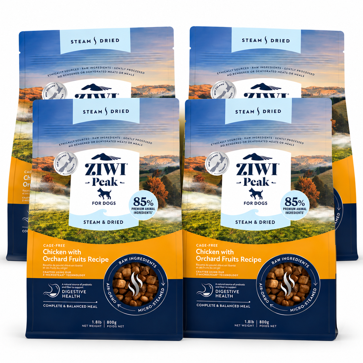 ZIWI PEAK Steam & Dried Cage-Free Chicken with Orchard Fruits Dog Food