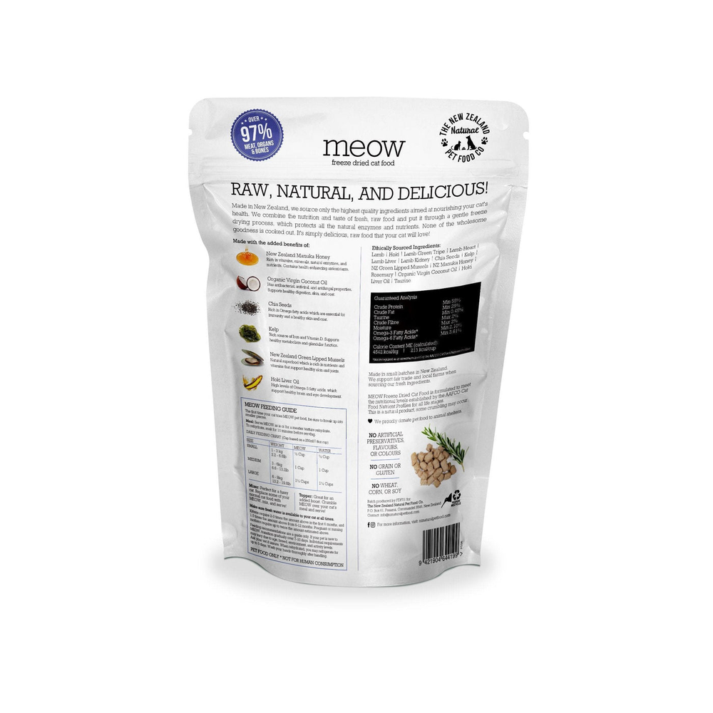 MEOW Lamb & Hoki Freeze Dried Cat Food 280g