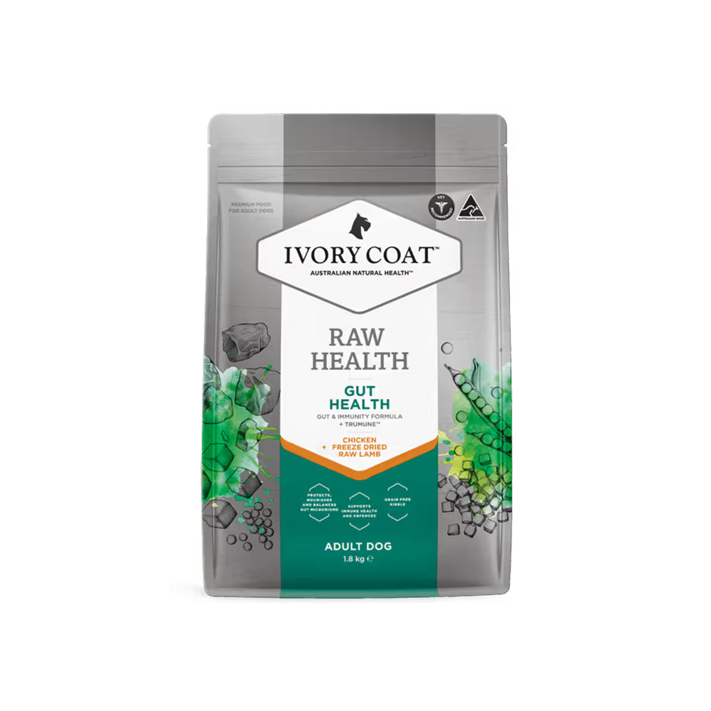 Curated visual reference: Raw Gut Health Dog Food For Puppies Reference: Ivory Coat Raw Health Gut Health Dog Food 1 8Kg