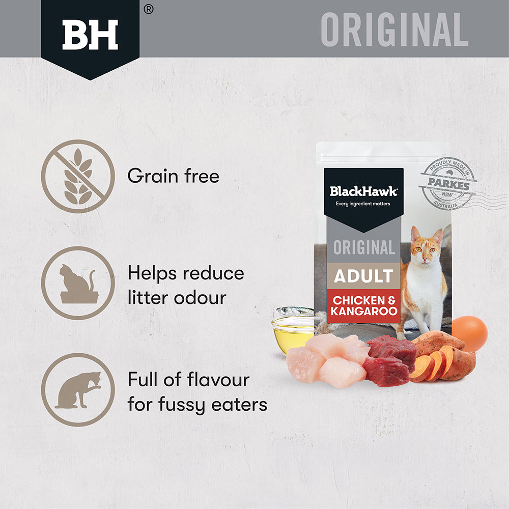 BLACK HAWK Original Chicken & Kangaroo Adult Cat Food