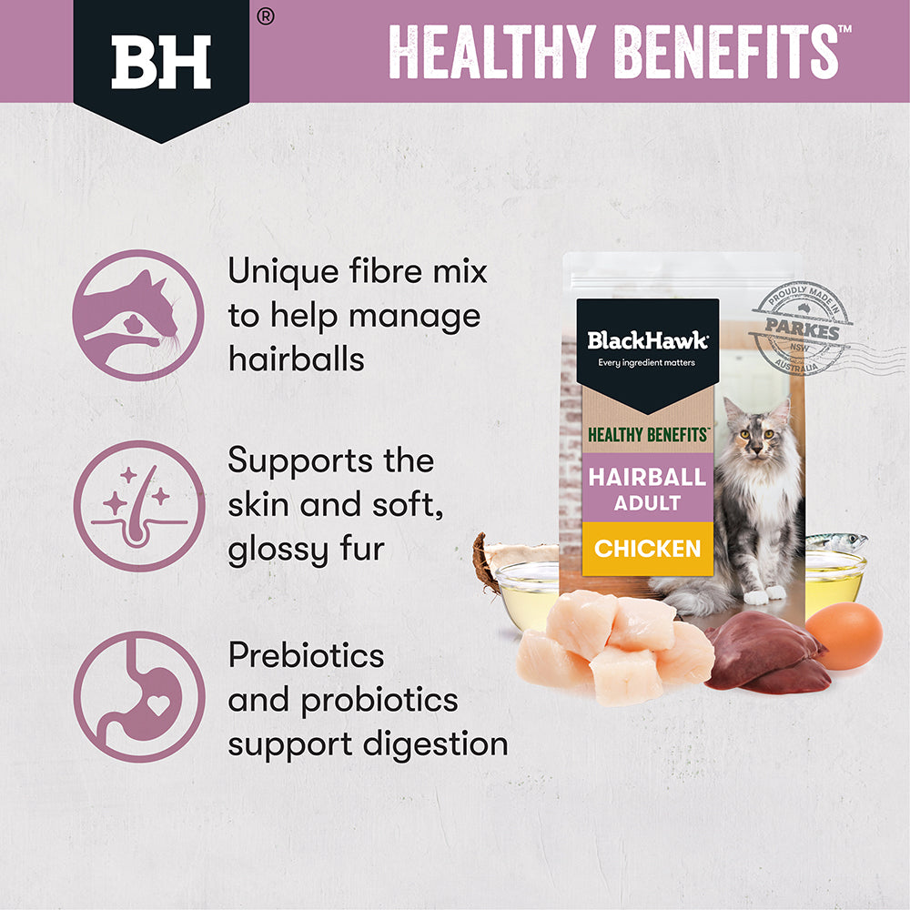 BLACK HAWK Healthy Benefits Chicken Hairball Adult Cat Food