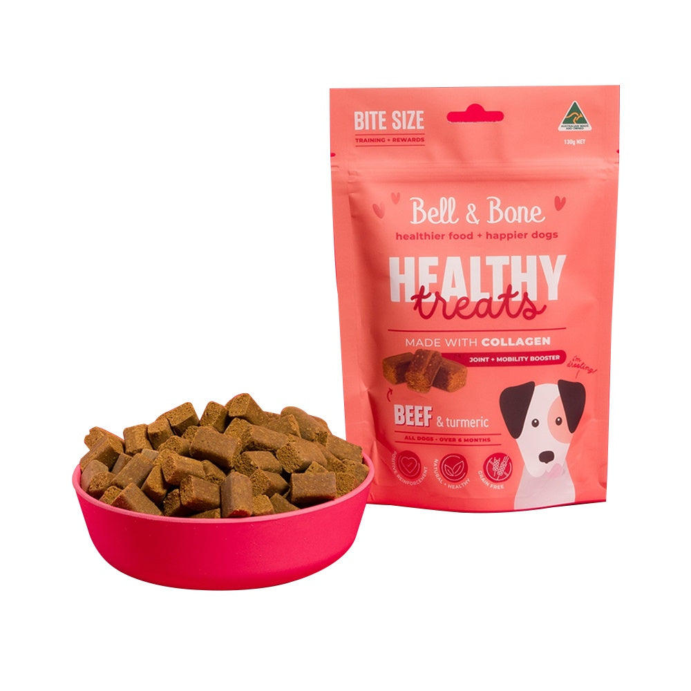 BELL & BONE Beef & Turmeric For Joint & Mobility Booster Healthy Dog Treats 130g