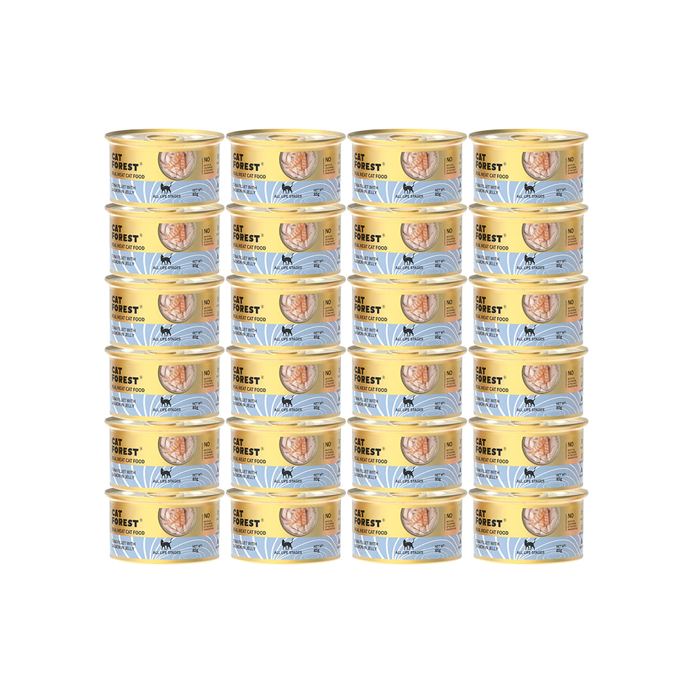 CAT FOREST Premium Tuna White Meat with Salmon in Jelly Canned Cat Food