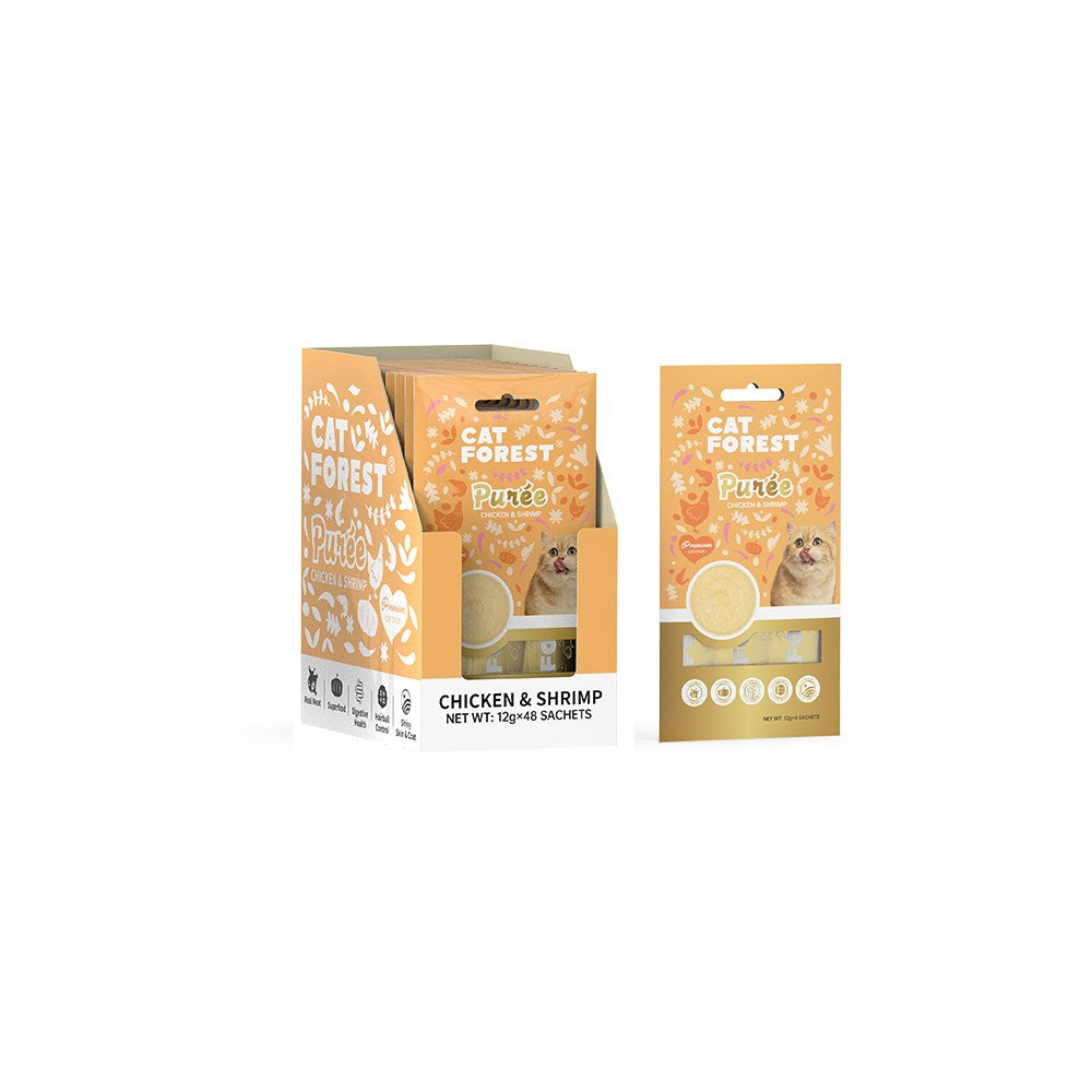 CAT FOREST Puree Chicken with Shrimp Cat Treats