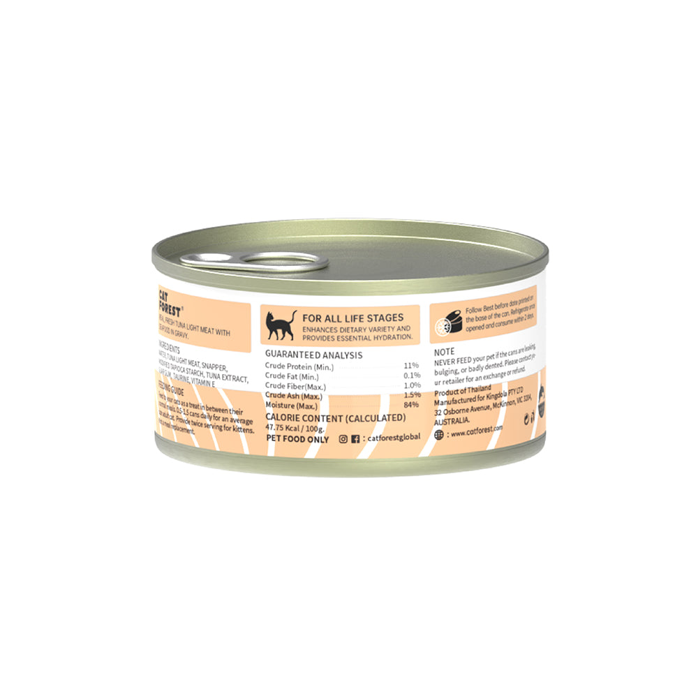 CAT FOREST Classic Tuna White Meat With Snapper In Gravy Cat Canned Food