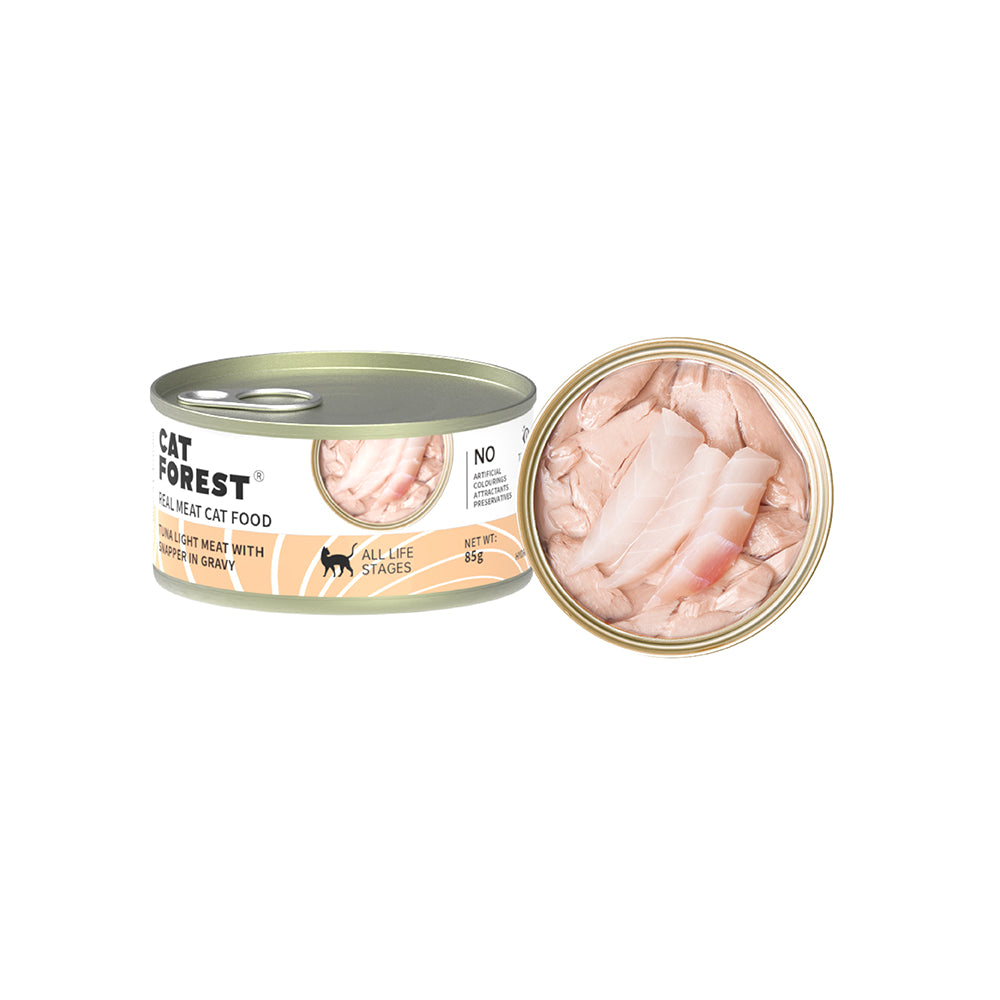 CAT FOREST Classic Tuna White Meat With Snapper In Gravy Cat Canned Food