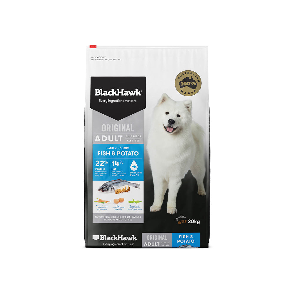 BLACK HAWK Fish And Potato Original Adult Dry Dog Food