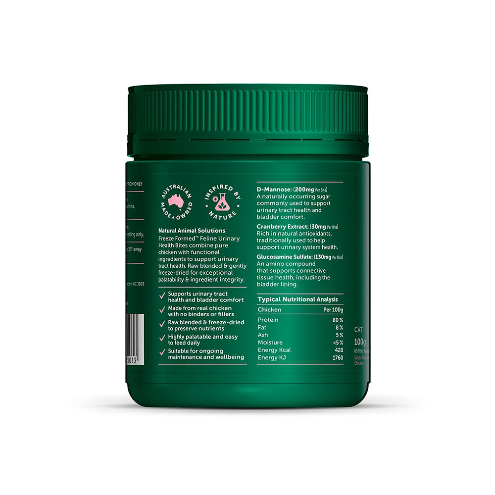 NATURAL ANIMAL SOLUTIONS Freeze Formed Feline Urinary Health Bites For Cats – Source product packaging and information image 1