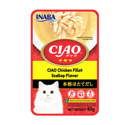 CIAO Tuna & Chicken Fillet In Dried Bonito Broth Soup Cat Treats 40g (pouch)