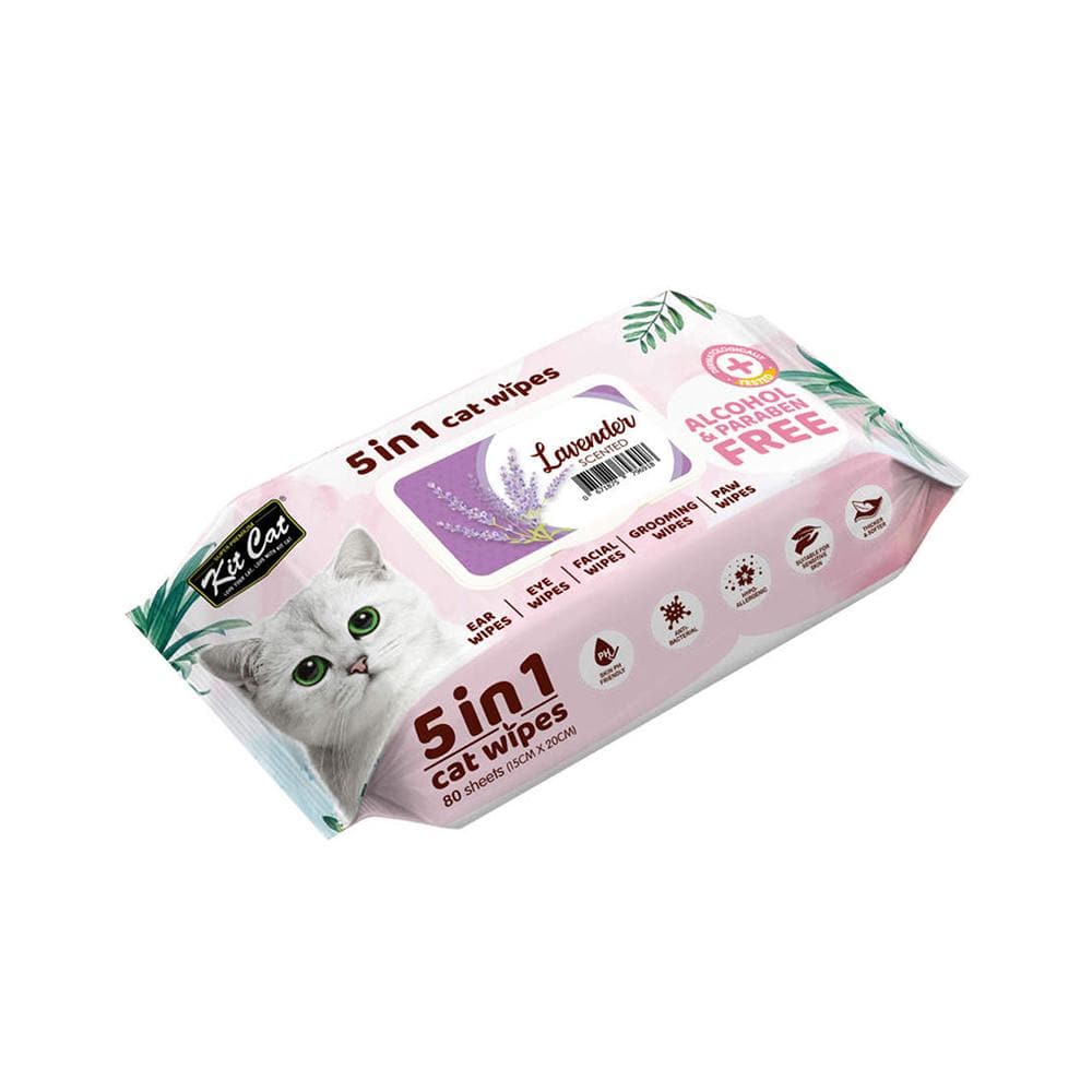 KIT CAT 5-in-1 Anti Bacterial Cat Wipes 80 Sheets