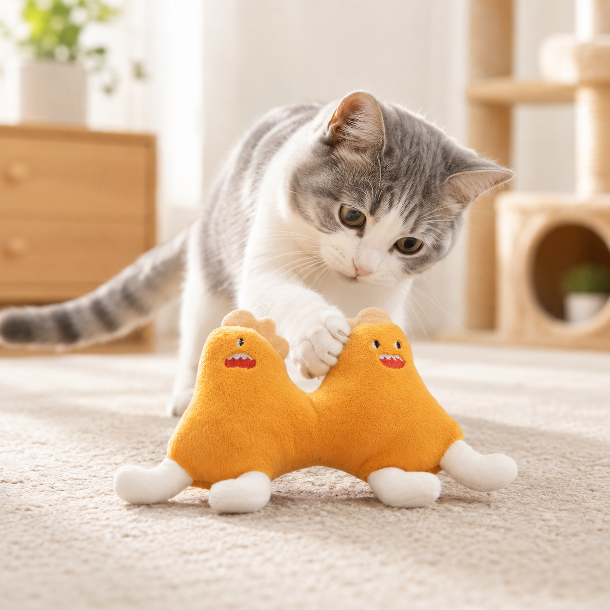 PIDAN Orange Little Monster Cat Plush Toy
