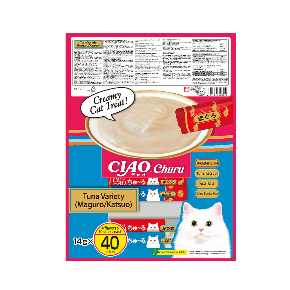 CIAO Churu Tuna & Bonito Variety Wet Cat Treats 40x14g