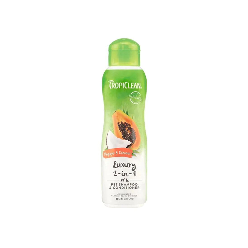 TROPICLEAN Papaya & Coconut Shampoo & Conditioner For Dogs & Cats 355ml