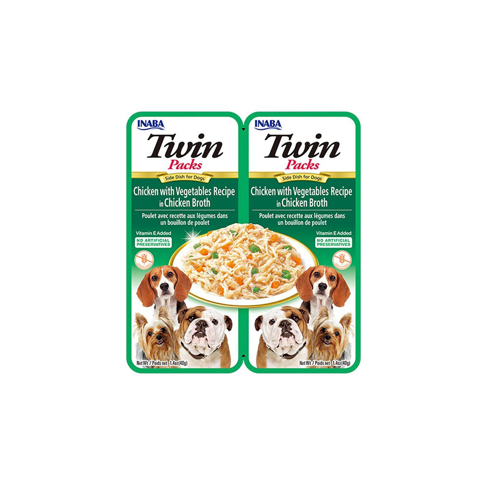 INABA Twins Packs Chicken with Vegetables in Chicken Flavored Broth Dog Treats 2x40g