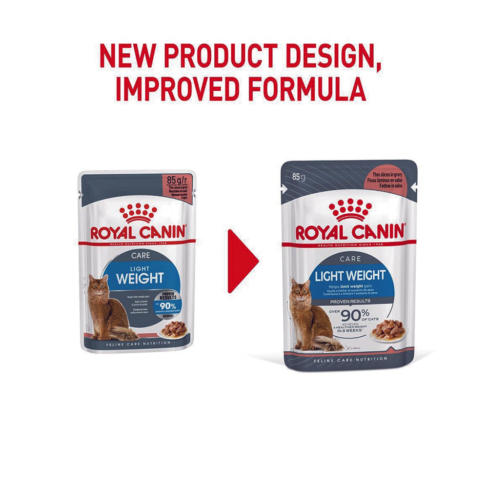 ROYAL CANIN Light Weight Care Gravy Wet Cat Food 85g x 12