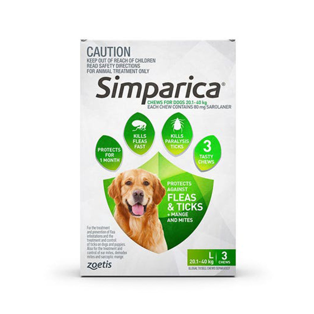 SIMPARICA Large Dog 20.1- 40Kg Green