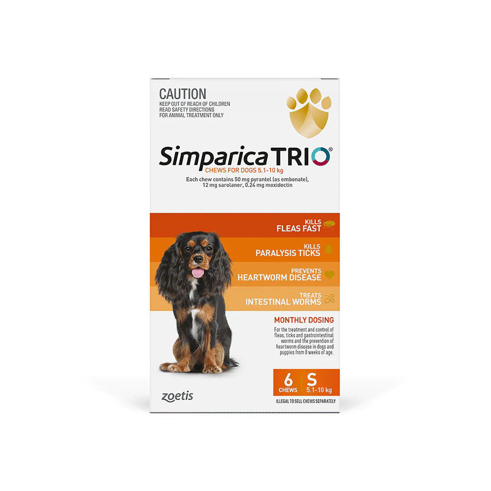 SIMPARICA Trio Small Dog 5.1-10Kg Orange
