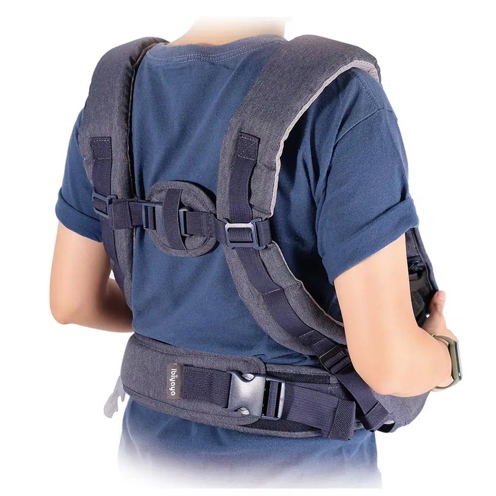 IBIYAYA Hug Pack Padded & Mesh Dog Sling Carrier - Denim Blue