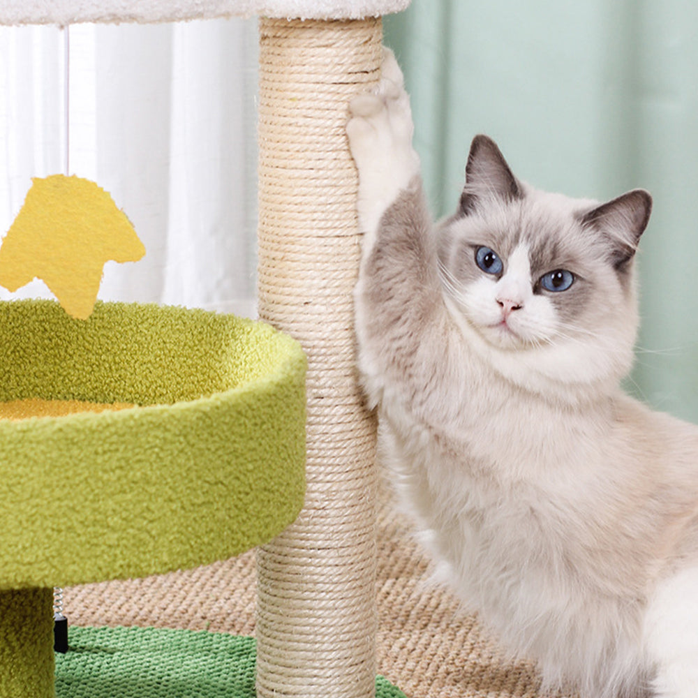 Beach Duck 3-Level Sisal Cat Tree With Scratching Pads - Large 82x34x42cm